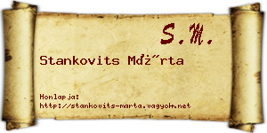 Stankovits Márta névjegykártya