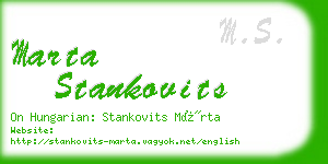 marta stankovits business card